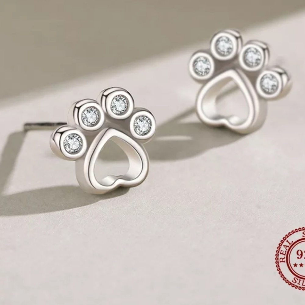 PET PAW 925SS STUD EARRINGS